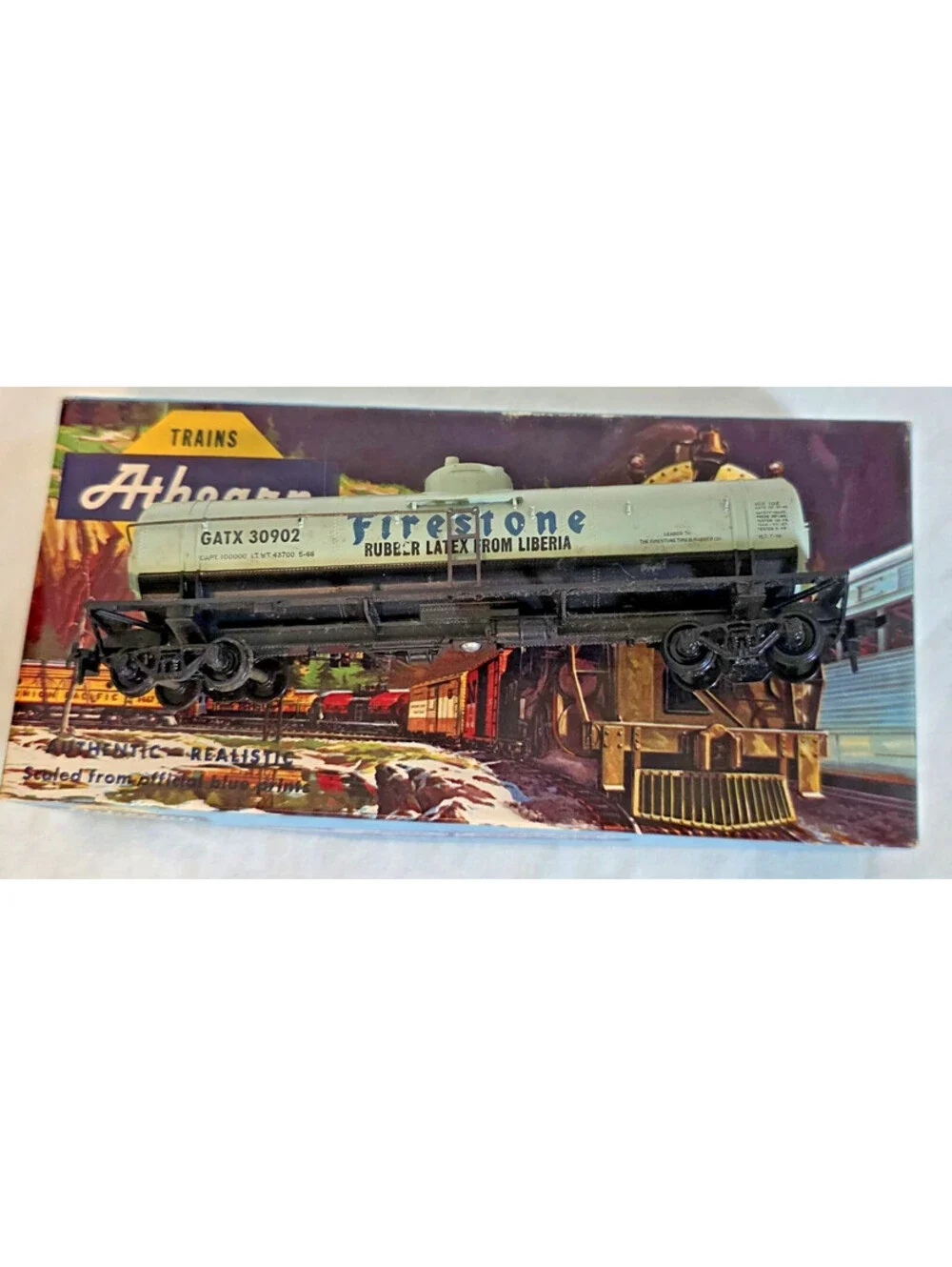 HO Scale Athearn 1579 Firestone Single dome Tank 40 FT Center Car 30902 KD Latex